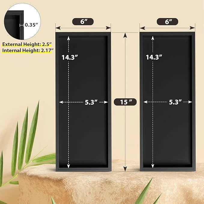 Kitchen Drawer Organizer Bins, Stackable Bamboo Drawer Organizer for Silverware, 2 Pcs Toilet Paper Basket Holder, Wood Bathroom Tray Countertop, Toilet Tank Tray Black 15" x 6" x 2.5" - ModernBath