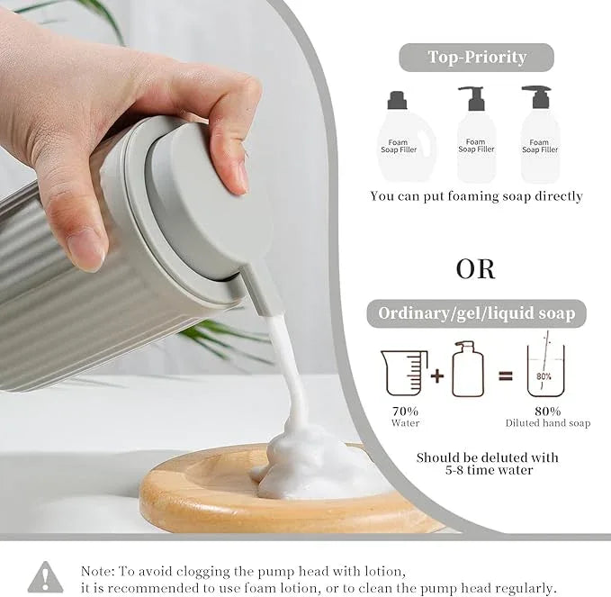 BosilunLife Light Grey Bathroom Accessories Set - Ceramic Bathroom Counter Soap Set Bathroom Decor Sets Accessories Bathroom Foam Soap Dispenser and Toothbrush Holder Set, Soap Dish, Apothecary Jars - ModernBath