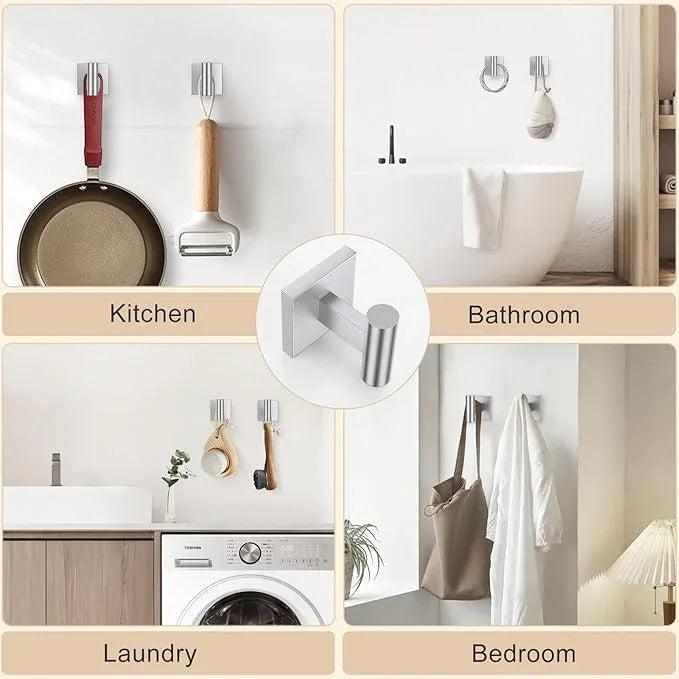 5-Piece Brushed Nickel Bathroom Hardware Set, SUS304 Stainless Steel Bathroom Accessories Set 23.6 inches Towel Bar, Toilet Paper Holder with Shelf, Towel Ring and Two Towel Hooks Wall-Mounted - ModernBath