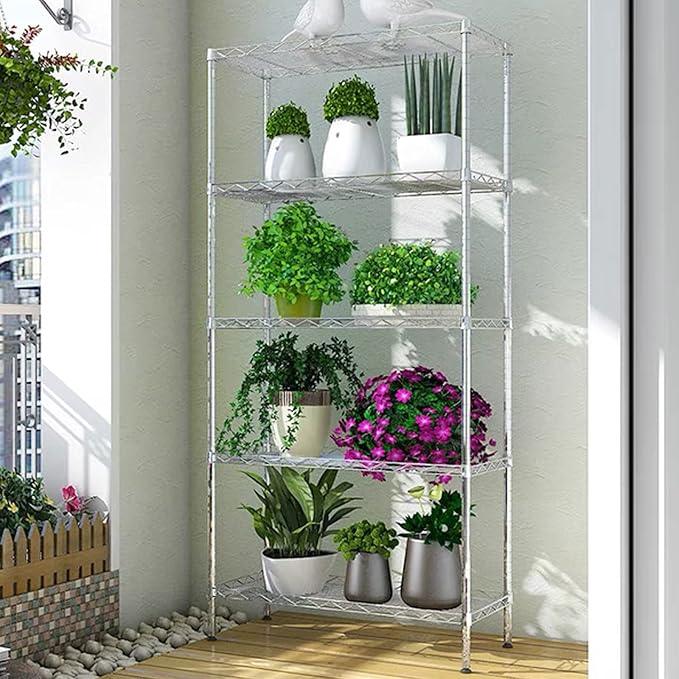 5 Tier Wire Shelving Unit with NSF Certified, Adjustable Wire Shelves with 750 LBS Capacity, Metal Storage Rack for Laundry, Kitchen, Bathroom, Pantry, Closet (13.78" D x 23.62" W x 59.06" H, Chrome) - ModernBath