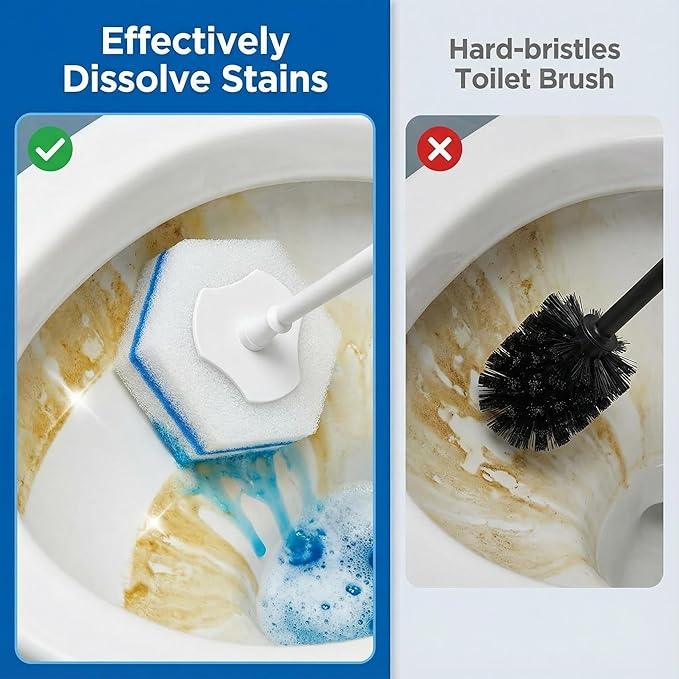 Disposable Toilet Wand Refill Compatible with Clorox Toilet Wand, Deep Cleaning Disposable Heads with Push-Button Release (50 Count, Pack of 1) - ModernBath