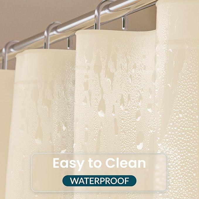 Titanker Plastic Shower Curtain Liner, 72x72 Beige Shower Liner Lightweight PEVA Shower Curtains for Bathroom, Waterproof Shower Liner with Magnets and Rustproof Grommets - ModernBath
