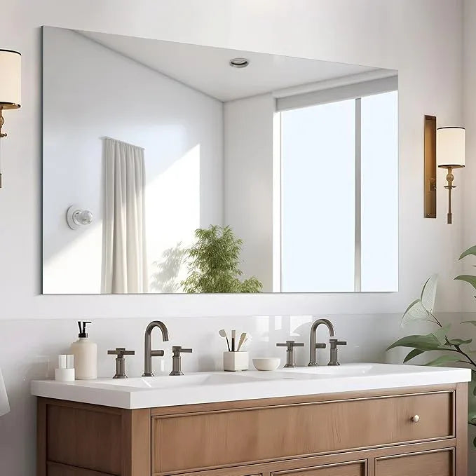 CILIBER Frameless Mirror, 30x48 inch Rectangle Bathroom Mirrors for Wall, Upgraded Shatterproof Large Vanity Mirror Over Sink with Polished Edge for Bathroom,Bedroom,Living Room and Entryway - ModernBath