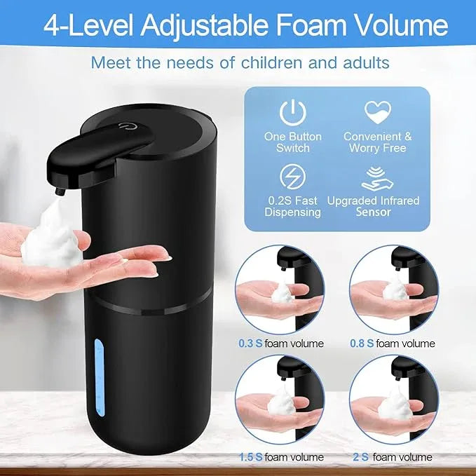 SYLFU Automatic Foaming Soap Dispenser, Touchless Hand Soap Dispenser Rechargeable, Dish Foaming Liquid Dispenser Electric for Bathroom Countertop, Kitchen and Commercial 12.85 oz/380mL - ModernBath