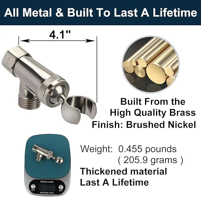 All Metal Shower Head Holder,Adjustable Handheld Shower Arm Bracket, Hand held Showerhead Mount B-Style Brushed Nickel - ModernBath