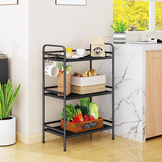 HDANI Storage Shelves, 3-Tier Metal Storage Rack with Shelf,Shelf Organizer,Garage Standing Shelving Unit for Laundry,Bathroom,Kitchen,Pantry, Closet,23.6''W X 13.8''D X 36.2 H'',Black - ModernBath