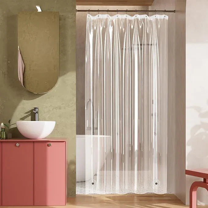 Titanker Clear Shower Curtain Liner, 54x78 Small Stall Shower Liner Lightweight Waterproof Shower Curtains for Bathroom with Magnets and Rustproof Grommets - ModernBath