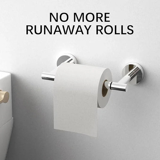 BWE Chrome Toilet Paper Holder Wall Mounted Double Post Pivoting Toilet Tissue Holders SUS 304 Stainless Steel Toilet Roll Holder for Bathroom Kitchen and RV Washroom - ModernBath