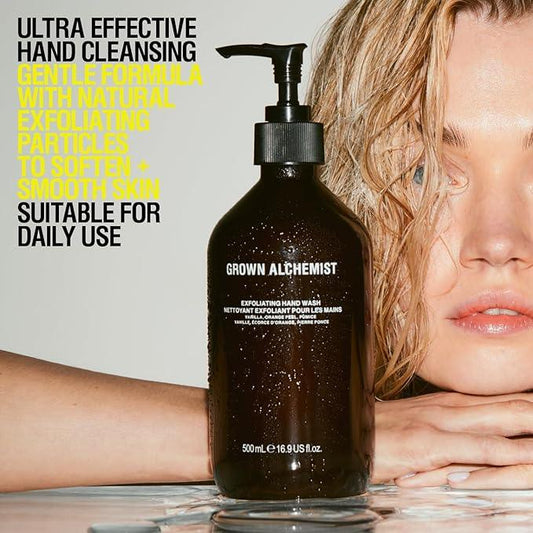 Grown Alchemist Exfoliating Hand Wash. Vanilla, Orange Peel + Pumice & Aloe. Gentle Cleanser Softens & Revitalizes Skin, 10.1 Ounce (300mL). - ModernBath