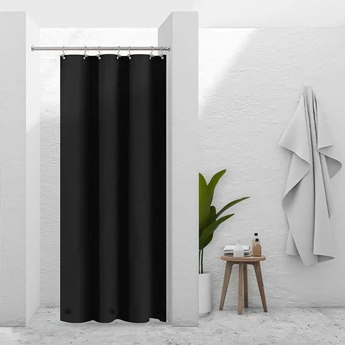 Barossa Design Black Stall Shower Curtain Liner 36" W x 72" H - Waterproof PEVA Plastic Shower Liner for Small Bathroom Stall, Lightweight Bath Curtain with 3 Magnets & Metal Grommets - Black - ModernBath
