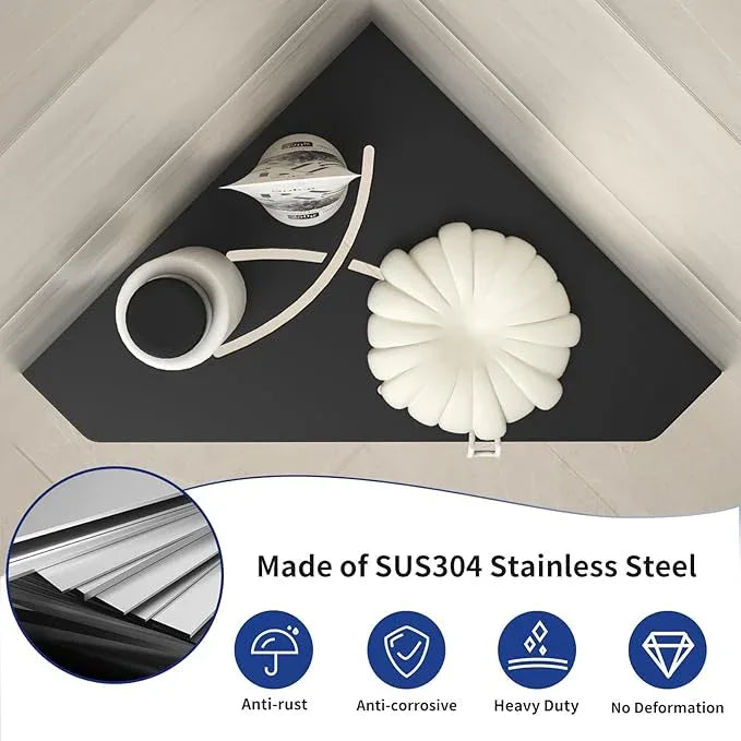 Corner Shower Shelf 10", Matte Black 304 Stainless Steel Pentagonal Corner Shelf Recessed Bathroom Storage Shampoo Holder Organizer Shelf - ModernBath