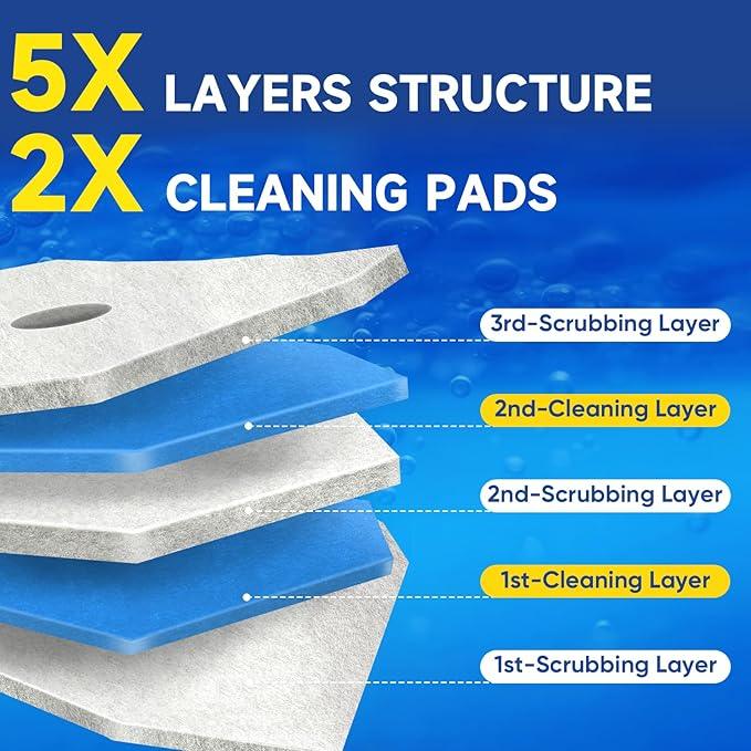 HHXI 60Ct Aromative Toilet Brush Refills, Toilet Bowl Cleaner Refills, Double-Layer Cleaning Pads Added, Compatible with Most Toilet Brushes，Lemon, Blue Ocean, Lavender（Patented） - ModernBath