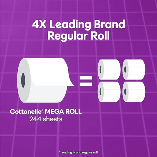 Cottonelle Ultra Comfort Soft Toilet Paper, 4 Mega Rolls = 16 Regular Rolls - ModernBath