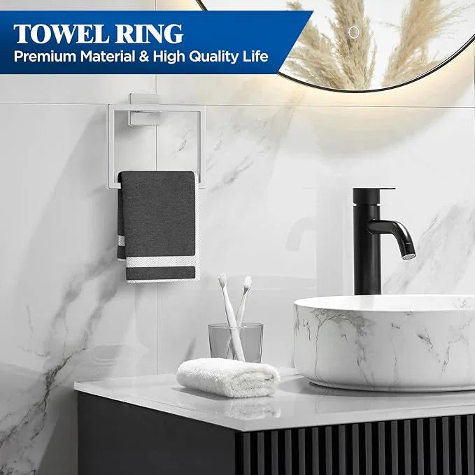 LACHILL 10-Pieces Brushed Nickel Bathroom Accessories Set, Bath Towel Bar Set, SUS 304 Stainless Steel Bathroom Hardware Set, Towel Holder, Towel Racks for Bathroom Wall Mounted - ModernBath
