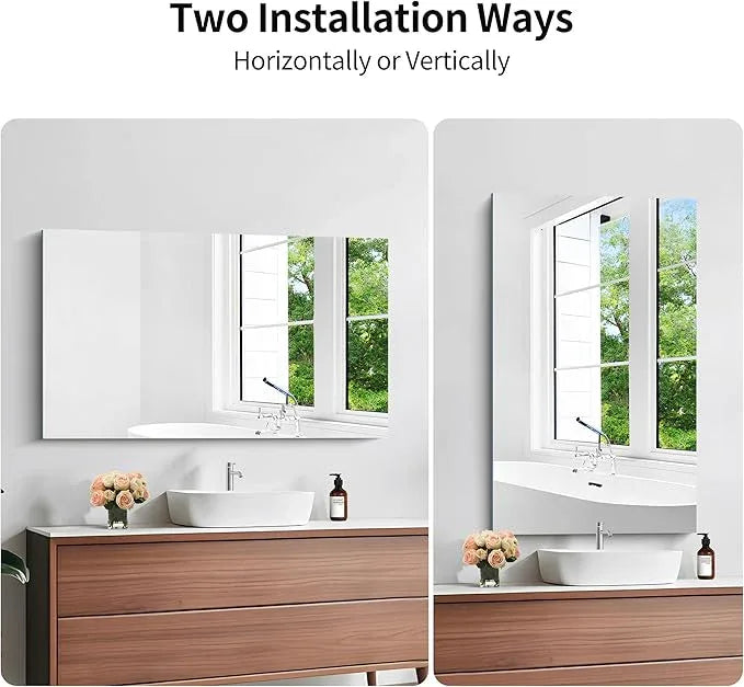 KOCUUY Frameless Mirror, 24"x40" Bathroom Mirror for Over Sink, Large Rectangle Mirror for Wall, Upgraded Shatterproof, Unframed Vanity Mirror for Bathroom, Bedroom, Living Room, Entryway - ModernBath