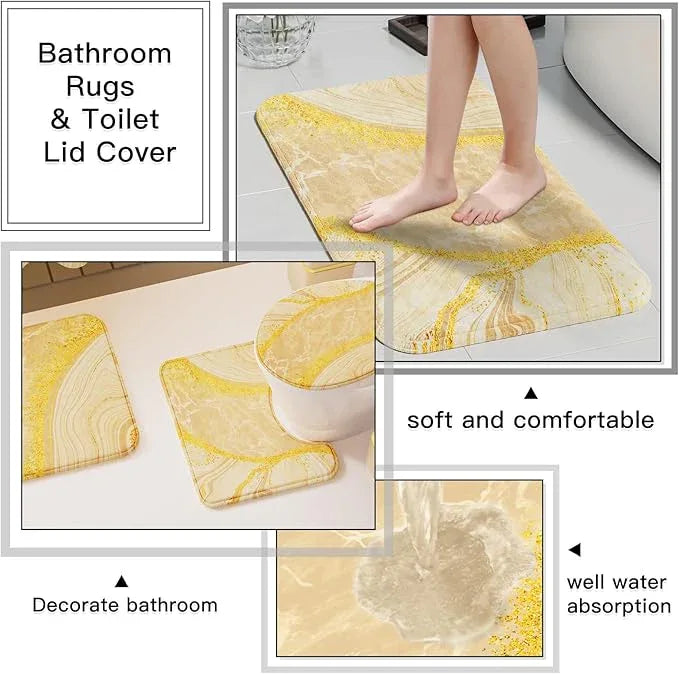 25PCS Bathroom Accessory Set, Beige Bathroom Set with Large-Capacity 4 Gallon Trash Can,Bathroom Rugs Set, Waterproof Shower Curtain, Toilet Brush, Toothbrush Holder & Soap Dispenser - ModernBath