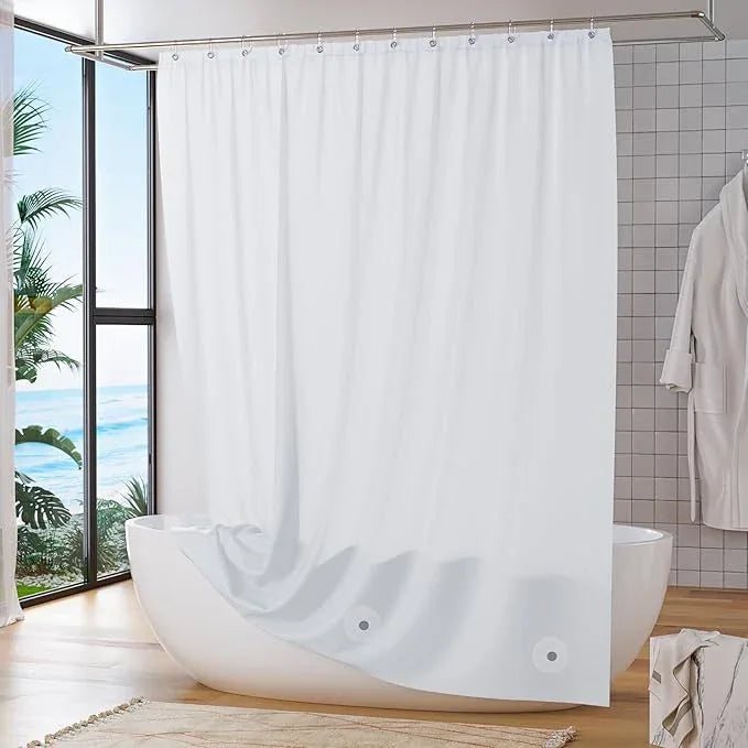 Titanker White Shower Curtain Liner 72 x 84 Extra Long Shower Liner Plastic Washable Shower Curtain Liner PEVA Shower Curtains for Bathroom with Magnets and Rustproof Metal Grommet Holes - ModernBath