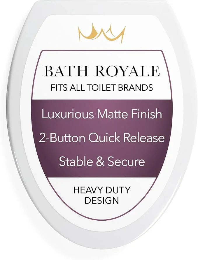 Bath Royale Heavy Duty & Soft Close Toilet Seat Elongated BR237-00 Scratch Resistant, Fits All Toilet Brands, MasterSuite Series - ModernBath