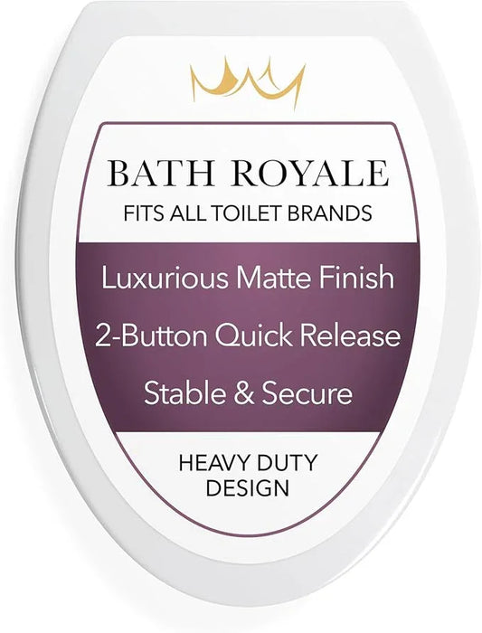 Bath Royale Heavy Duty & Soft Close Toilet Seat Elongated BR237-00 Scratch Resistant, Fits All Toilet Brands, MasterSuite Series - ModernBath