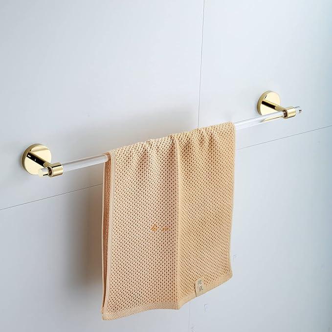 Acrylic Gold Towel Bar Towel Rack for Bathroom Wall Mounted Towel Holder Modern 22.2inch 56.5cm SHUNLI - ModernBath