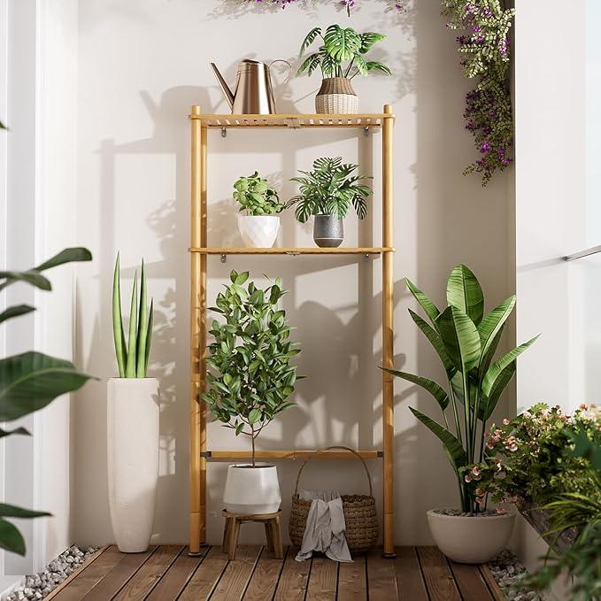 AmazerBath Bamboo Over The Toilet Storage Shelf, 2-Tier Over Toilet Organizer Rack, Freestanding Above Toilet Shelf for Bathroom, Laundry, Space Saver, Natural Color - ModernBath