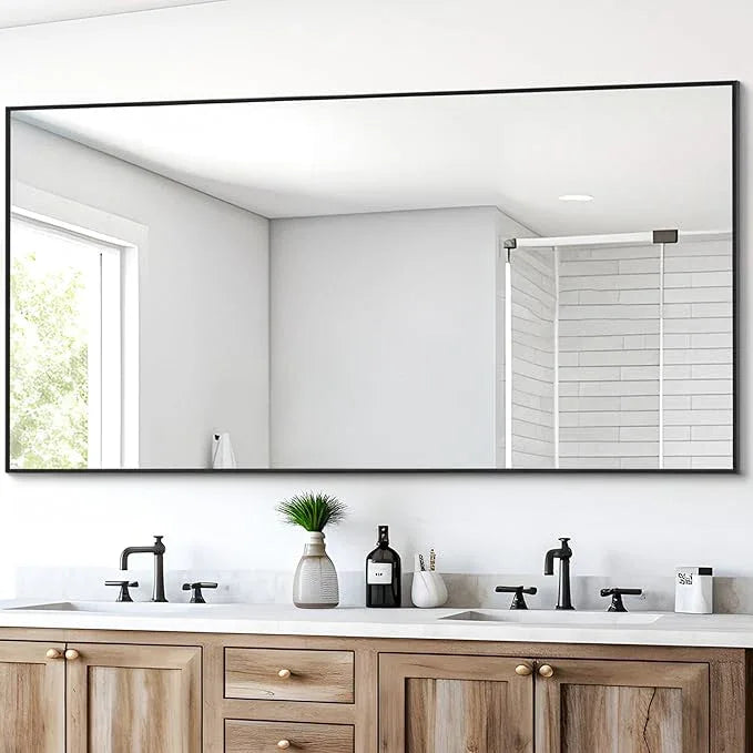 DESBING Black Bathroom Mirror for Wall, 30x60 Inch Rectangle Mirrors with Metal Frame, Modern Vanity Wall Mirror Decor for Entryway Hangs, Bathroom Living Room Horizontal or Vertical - ModernBath