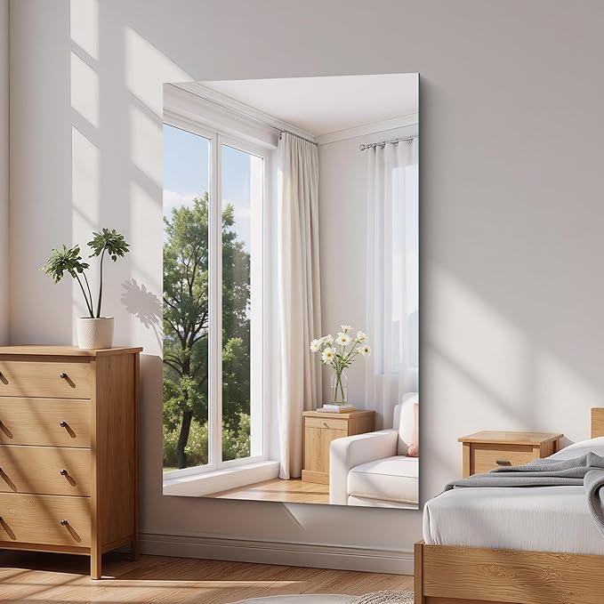 KOCUUY Large Frameless Mirror,60x36 Inch Rectangle Bathroom Vanity Mirror for Over Sink, Upgraded Shatterproof Unframed Design for Bedroom, Living Room, Entryway - ModernBath