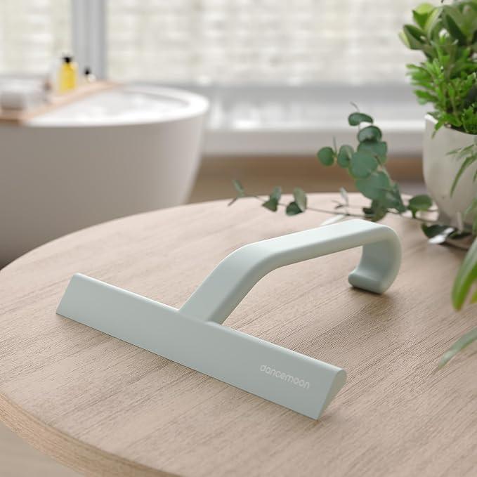 dancemoon JustHang Shower Squeegee for Glass Doors, All-one-Piece Silicone with Built-in Hook Design for Easy Hanging and Cleaning, 10 Inch Sage Green - ModernBath