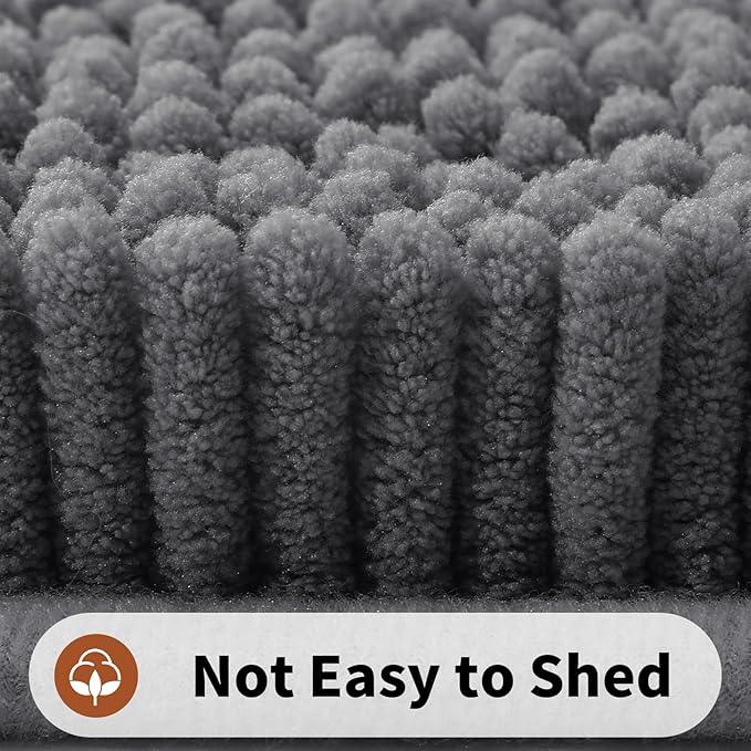 Yimobra Toilet Rugs U Shaped Washable - 24"x20" Non Slip Plush Contour Bath Rugs for Toilet - Super Soft Absorbent Quick Dry Toilet Mats for Bathroom,Dark Gray - ModernBath