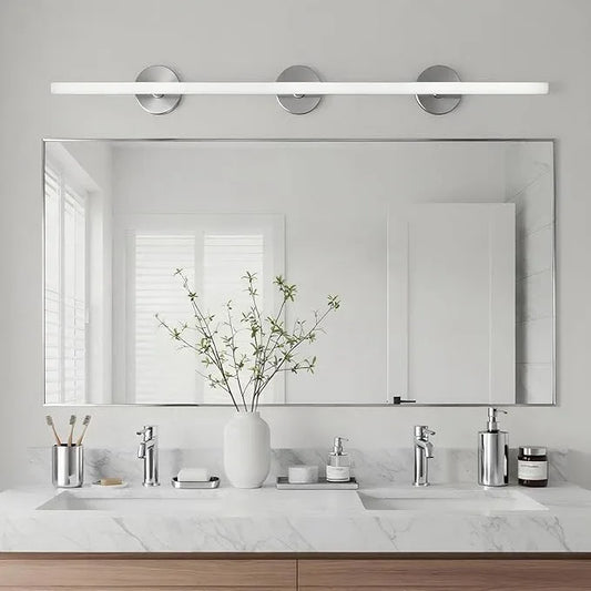 Bonverre 20x40 Inch Nickel Bathroom Mirror for Wall, Aluminum Frame Rectangle Rectangular Vanity Mirror, Modern Large for Bedroom, Living Room, Horizontal or Vertical - ModernBath