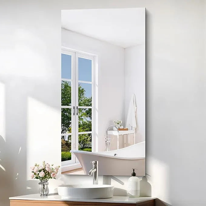 KOCUUY Frameless Mirror, 24x48 Inch Rectangle Bathroom Vanity Mirror for Over Sink, Upgraded Shatterproof Unframed Design for Bedroom, Living Room, Entryway - ModernBath