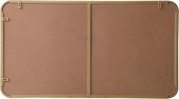 ARS Concepts Aura, Soft Corner Metal Rectangular Mirror 22X40 Inch in, Modern, Brass - ModernBath