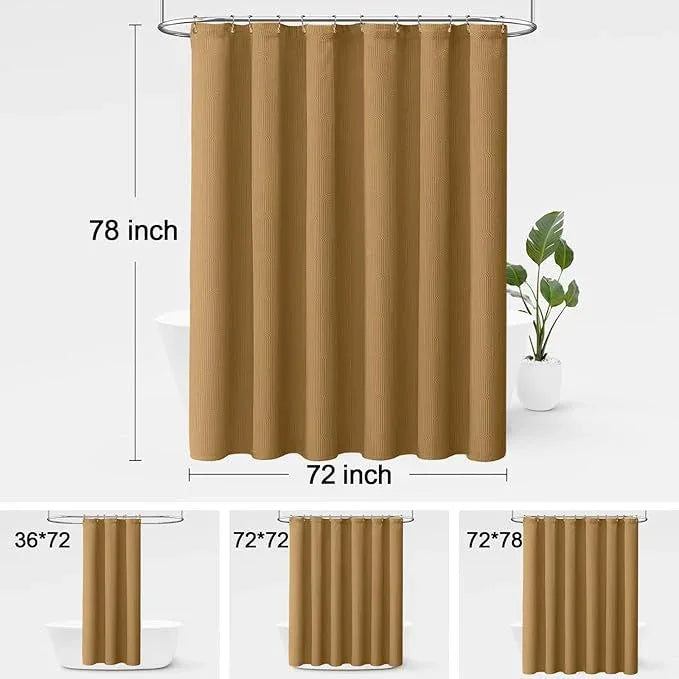 NDDYCU Brown Boho Shower Curtain,Mid Century Neutral Terracotta Mustard Fall Shower Curtain 72" W X 78" L - ModernBath