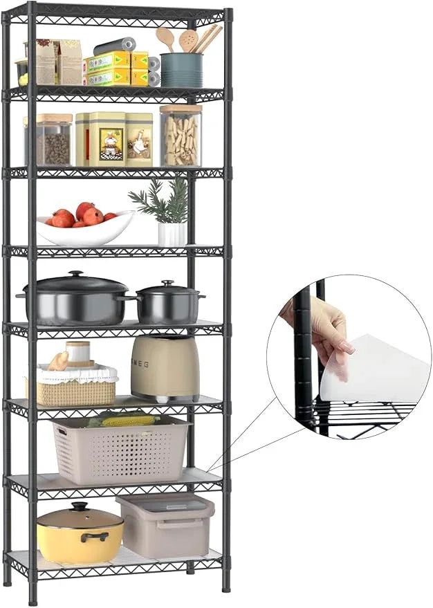 8 Tier Adjustable Storage Shelves Heavy Duty Metal Shelf Wire Shelving Unit Organizer Rack for Home Kitchen Office Pantry Room Bathroom Shelving Organizers and Storage Laundry - ModernBath