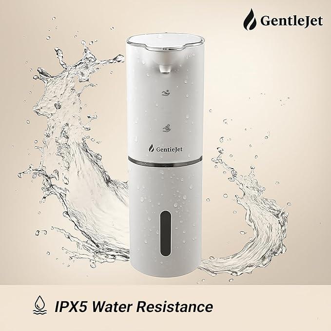 GentleJet JetFoam Automatic Foam Soap Dispenser - Touchless Electric Soap Dispenser, USB-C Rechargeable, Adjustable Foam Levels, 10 oz Countertop Hands-Free Soap Pump for Bathroom & Kitchen (White) - ModernBath