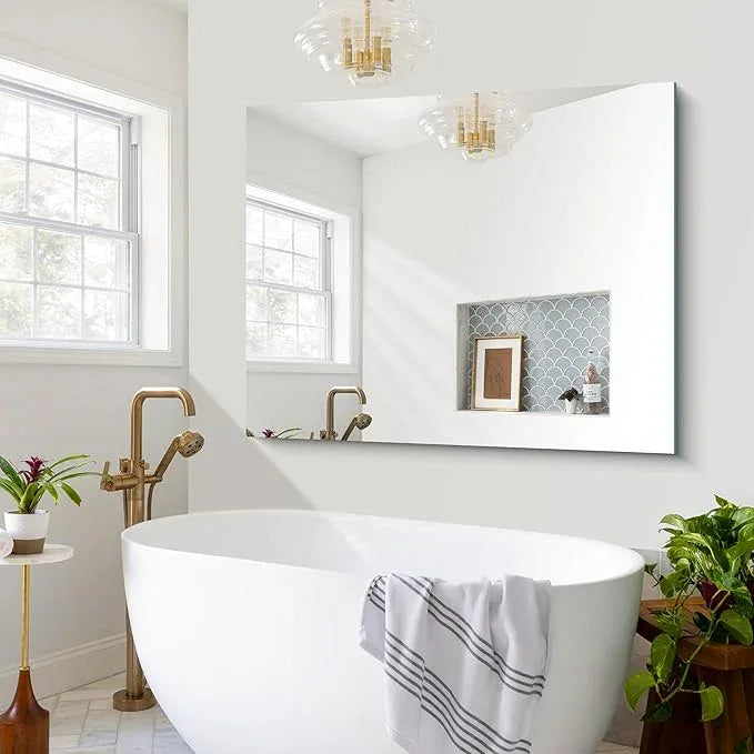 CILIBER Frameless Mirror, 40x48 Inch Large Bathroom Mirrors for Wall Over Sink, Upgraded Shatterproof Vanity Mirror with Polished Edge for Bathroom,Bedroom,Living Room and Entryway - ModernBath