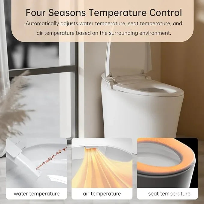 AQUATIZ Smart Toilet with Bidet Built-In - All-in-One Intelligent Toilet with Automatic Opening/Closing Lid, Heated Seat, Night Light & Backup Power, No Plumbing Renovation Required - ModernBath