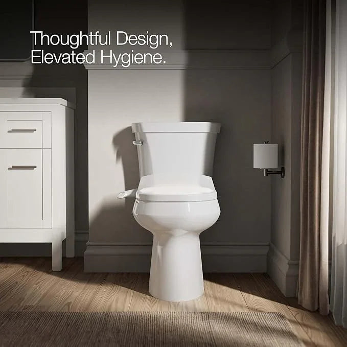 Kohler PureWash M250 Manual Round Bidet Toilet Seat, White, Quiet-Close Lid Prevents Slamming, Easy Installation with Quick-Release Hinges, Adjustable Spray Position & Pressure - ModernBath