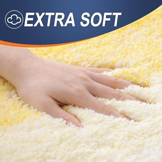 OLANLY Bathroom Runner Rugs 44x24, Extra Soft Absorbent Microfiber Bath Rugs, Rubber Backing, Quick Dry, Machine Washable Bath Mats for Bathroom Floor, Tub and Shower, Home Decor Accessories, Yellow - ModernBath