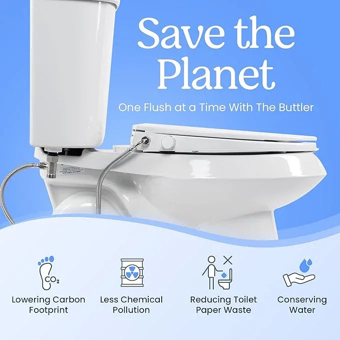 CLEAR REAR Elongated Bidet Toilet Seat – Non Electric Attachment for Toilets, Easy to Install Self Cleaning, Rear & Feminine Wash Nozzles, Adjustable Water Sprayer, Eco Friendly Hygienic Upgrade - ModernBath