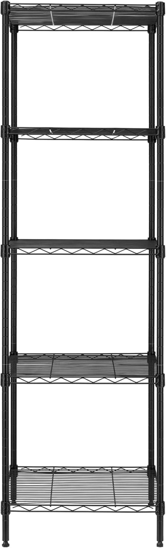Finnhomy Heavy Duty 5 Tier Wire Shelving Unit, 18x18x59-inches 5 Shelves Storage Rack, Metal Shelving with Thicken Steel Tube, NSF Certified, Black - ModernBath