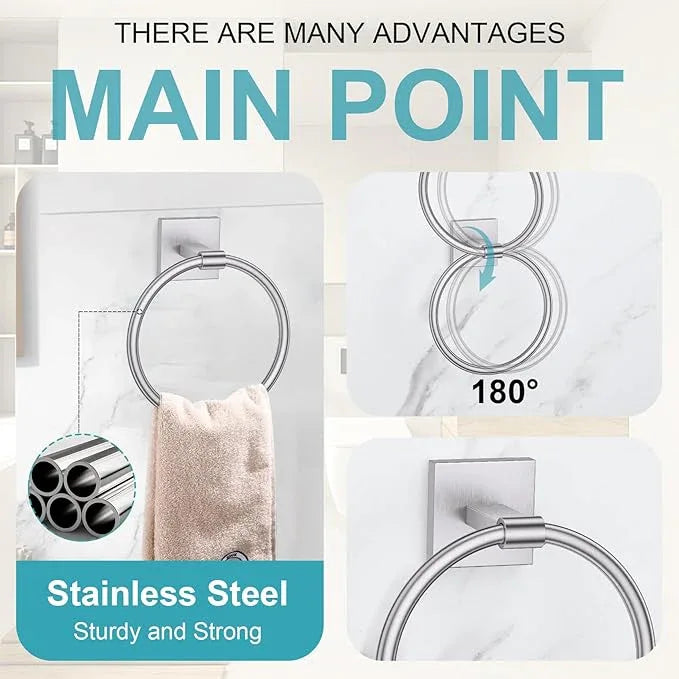 Brushed Nickel Bathroom Hardware Towel Bar Set, 5 Pieces Double Dase Toilet Paper Holder Bathroom Hardware Set, 23.6 Inch Stainless Steel Towel Racks for Bathroom Wall Mounted - ModernBath