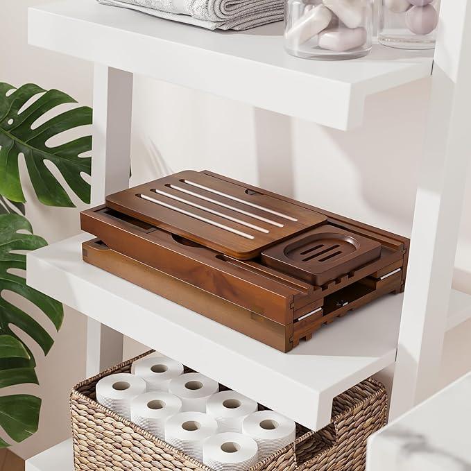 Premium Foldable Teak Bathtub Tray, Expandable Bath Tray for Tub, Luxury Bathtub & Bathroom Accessories - ModernBath