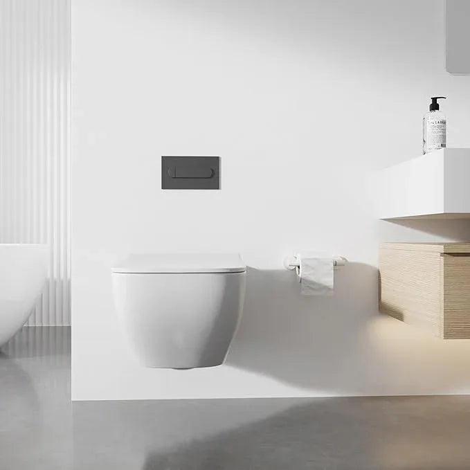 BVL Toilet Paper Holder Matte White Wall Mount Stainless Steel 304 Large Mega Roll - ModernBath