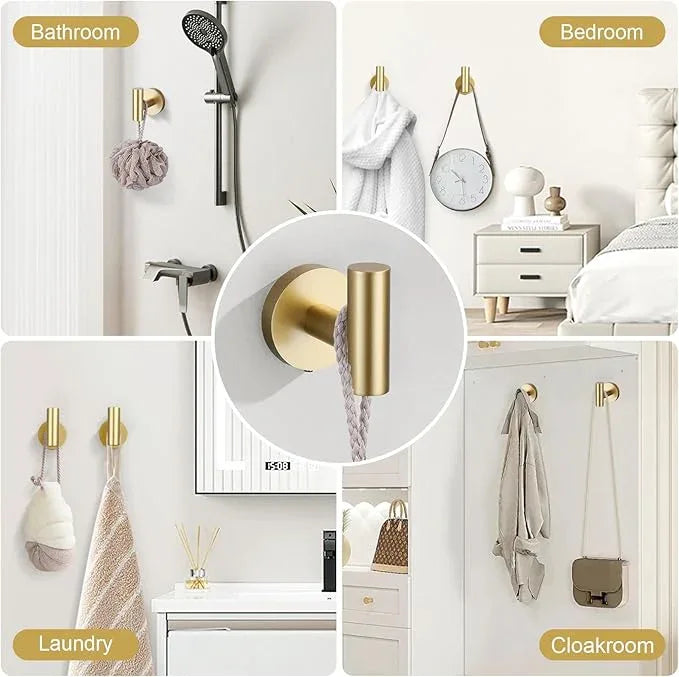 Brushed Gold Towel Bar Set 10 Pieces Bathroom Hardware Accessories Set Towel Rack Set for Bathroom SUS304 Stainless Steel Toilet Paper Holder Wall Mounted, 23.6 Inch - ModernBath