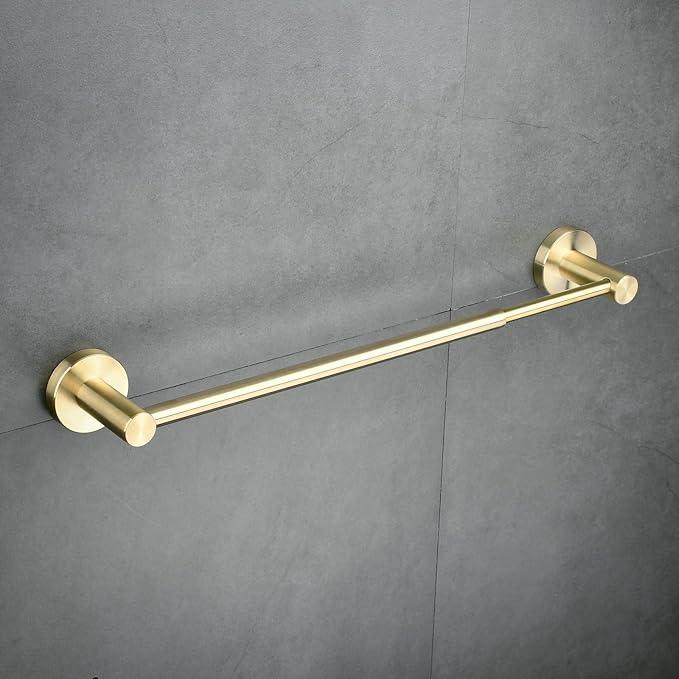 SHUNLI Bathroom Towel Bar Adjustable Flexible 16 to 26 Inch, Brushed Gold Towel Rack Bath Hand Towel Holder Retractable, Wall Mounted/SUS304 Stainless Steel - ModernBath