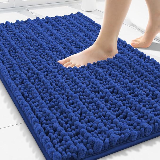 Smiry Bathroom Rugs Mat 30x20, Extra Soft Absorbent Chenille Bath Rugs, Non Slip Rubber Backing Machine Washable Quick Dry Bath Mats for Bathroom Floor, Tub, Shower, Home Decor Accessories, Royal Blue - ModernBath