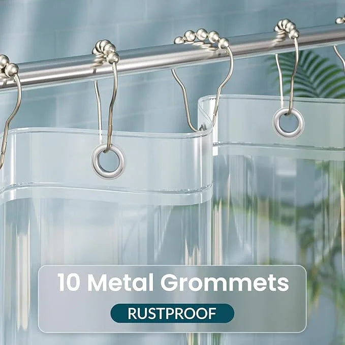 Titanker Plastic Shower Curtain Liner, Clear Shower Liner PEVA 60x78 Lightweight Waterproof Shower Curtains for Bathroom with Magnets and Rustproof Grommets - ModernBath