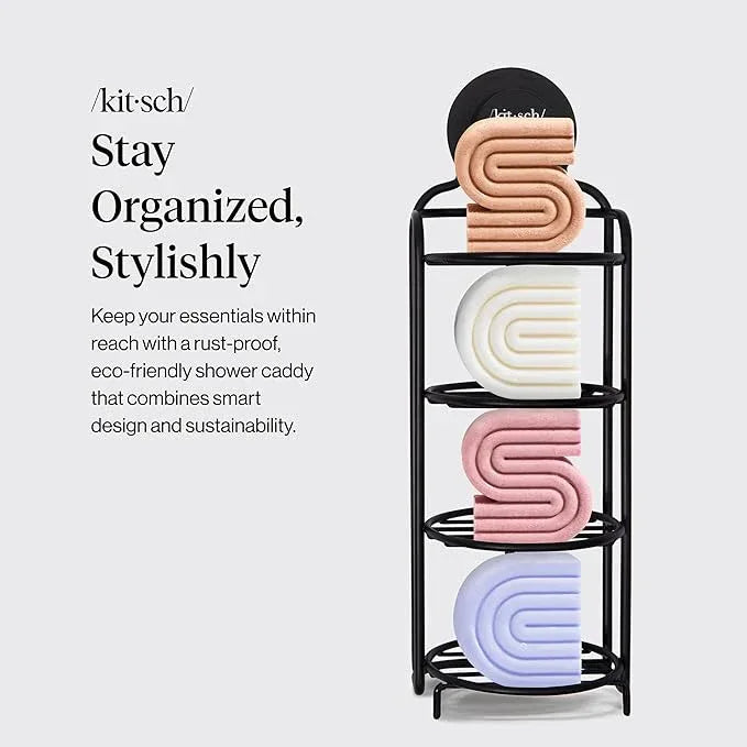 Kitsch Hanging Shower Caddy with Suction Cup – Self-Draining Bar Soap Holder & Shower Caddy for Shampoo Bars, Conditioner Bars & Soap – Rust Proof, Eco-Friendly, Wall Mount or Free-Standing Organizer - ModernBath