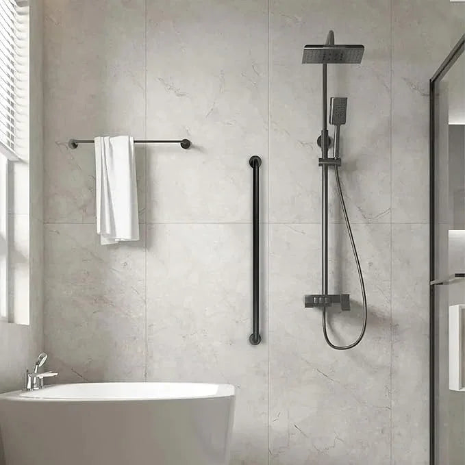 Rackickyer Shower Grab Bar, 2 Pack 39.4 Inch Black Bathroom Grab Bar, 1.25" Diameter 304 Stainless Steel Anti-Slip Grab Bars for Bathtubs and Showers, Handicap Shower Grab Bar for Seniors Elderly - ModernBath